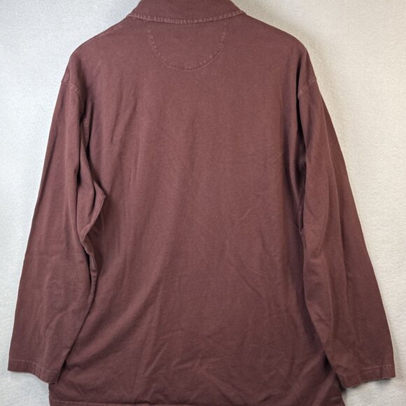 Duluth Trading Polo Shirt Mens L Maroon Longtail T Long Sleeve Outdoors Workwear - Picture 7 of 8